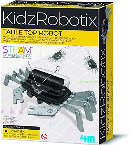 4M 5576 Table Top Robot - DIY Robotics Stem Toys, Engineering Edge Detector Gift for Kids & Teens, Boys & Girls (Packaging May Vary)