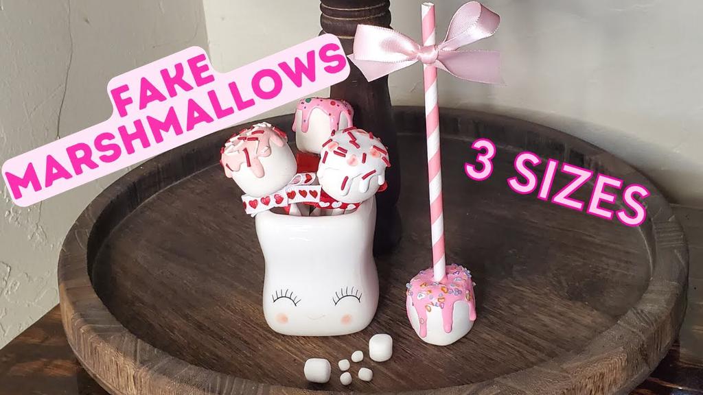 'Video thumbnail for DIY FAKE MARSHMALLOW TUTORIAL - Faux Marshmallow Pop Fake Bake'