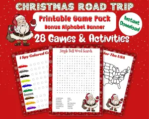 Christmas Road Trip Printable Games Party Pack
