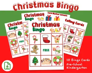 Christmas Bingo - Printable Game Cards & Banner
