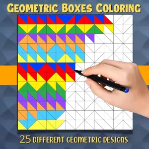 Geometric Grid Patterns - Printable Coloring Pages