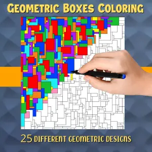 Geometric Boxes - Printable Coloring Pages