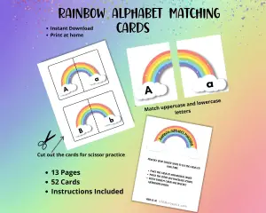 Rainbow Alphabet Card Matching Game