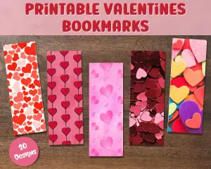 Valentine's Bookmarks - 20 Bookmark Set