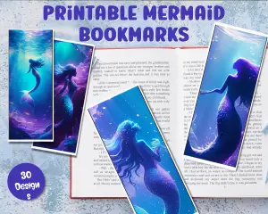 Mermaid Bookmarks - 30 Bookmark Set