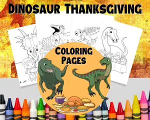 Dinosaur Coloring Pages - Thanksgiving