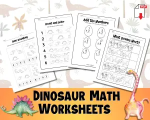 Math Activity Pack - Dinosaur Counting & Shapes