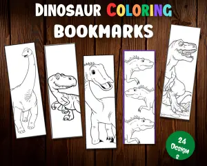 Dinosaur Coloring Bookmarks