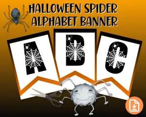 Spider Alphabet Banner (with Numbers)