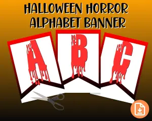 Halloween Horror Alphabet Banner (with Numbers)