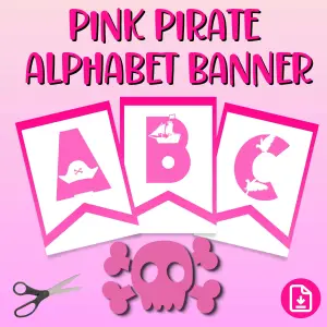 Pink Pirate Alphabet Banner (with Numbers)