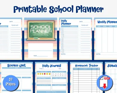 School Planner (Pastel Rainbow) - Undated