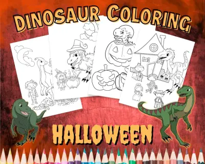 Dinosaur Coloring Pages - Halloween