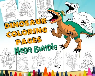 Dinosaur Coloring Pages MEGA Bundle