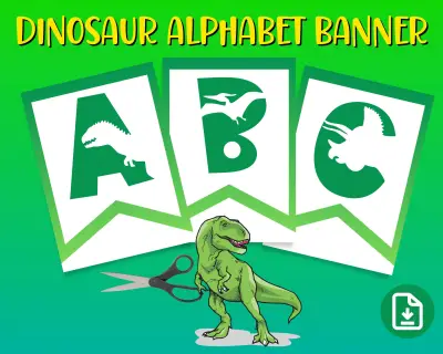 Dinosaur Alphabet Banner (with Numbers)