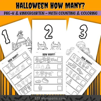 Halloween How Many - Math Worksheets
