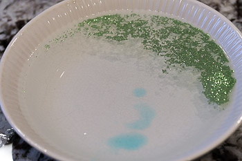 Gross Science Experiment Glitter Germs dispersed by soap