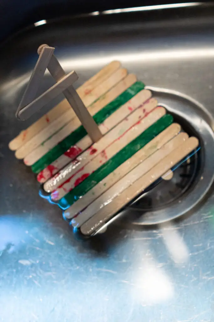 Popsicle Stick Boat Float Test