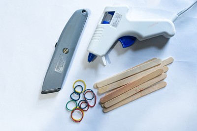Popsicle Stick Rubber Band Gun Materials