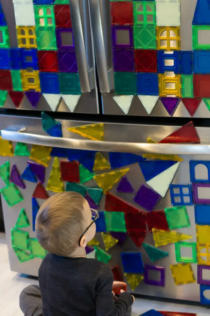 Magnet Tiles on the Fridge