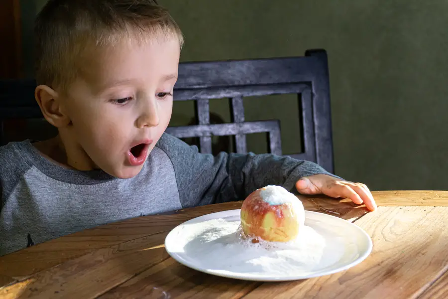 Apple Volcano Science Experiment