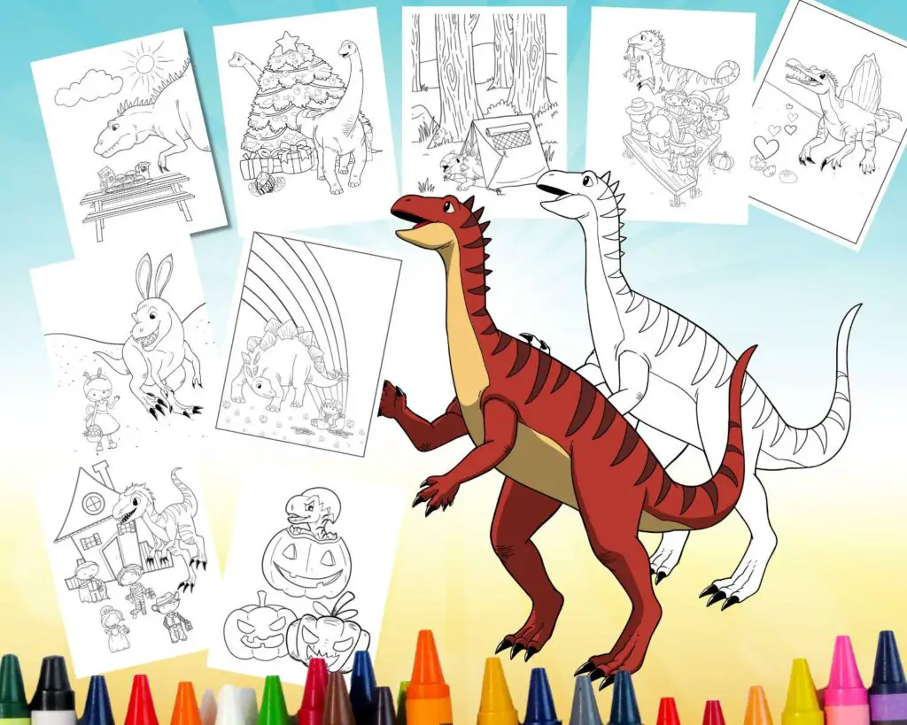 Dinosaur Coloring Pages Bundle
