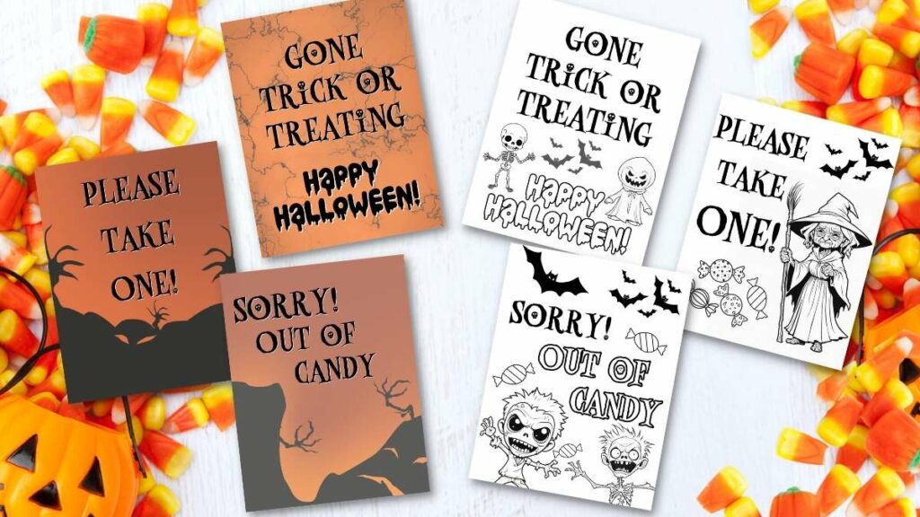 Free Trick or Treat Signs