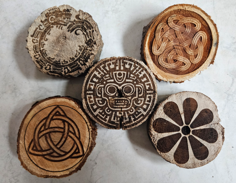 Laser Engraved Wood Discs
